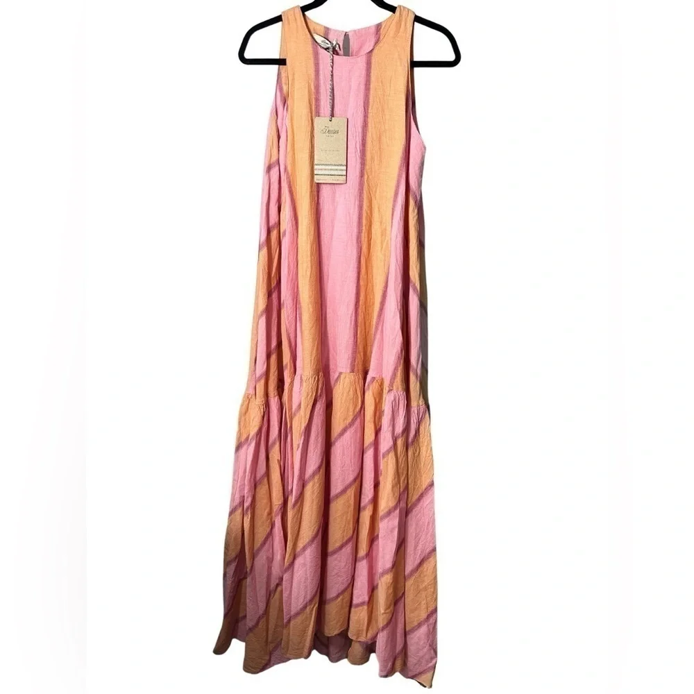 Anthropologie Devotion Twins Waistless Crewneck Maxi 100% Cotton Dress Size OS - Picture 4 of 11